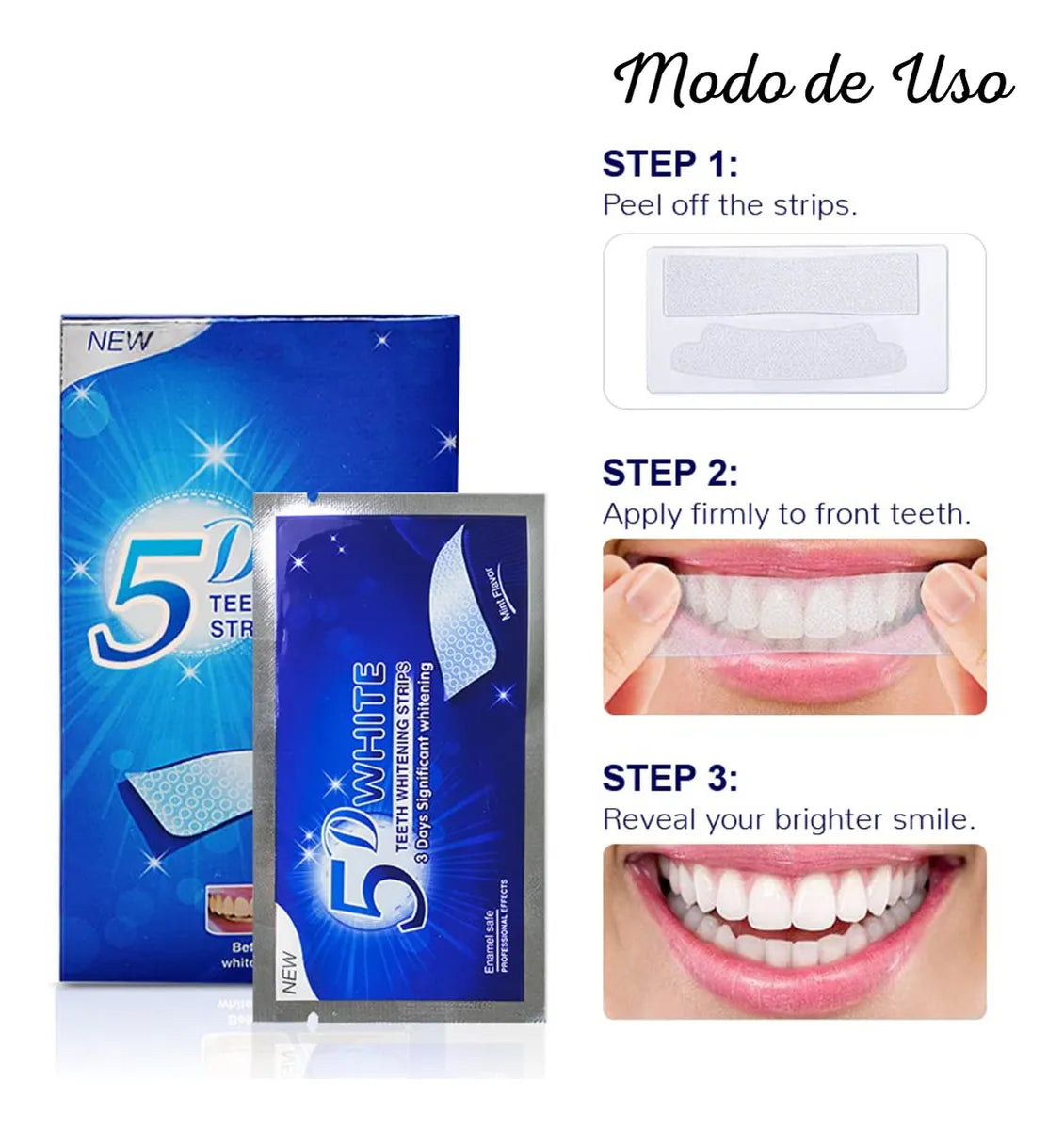 CINTAS DENTALES BLANQUEADORAS 5D WHITE
